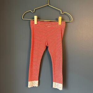 Tea collection red and‎ pink ribbed leggings